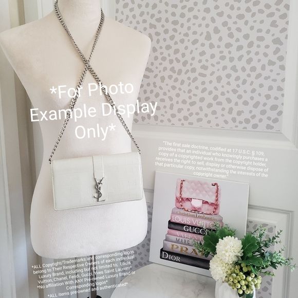 *SOLD* Authentic Pre-owned Yves Saint Laurent Croc Embossed Leather Flap Wallet - Picture 2 of 16